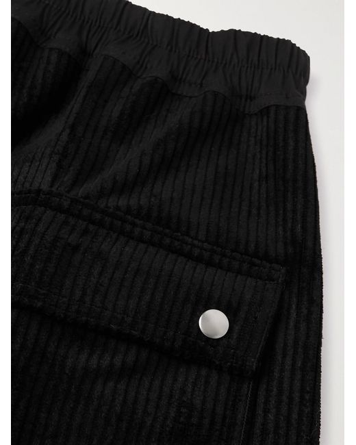 Rick Owens Black Cotton-Corduroy Drawstring Trousers for men