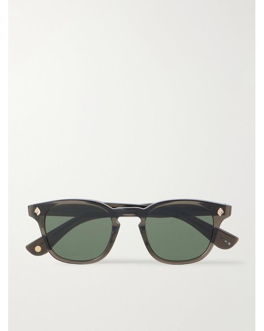 Garrett Leight Black Ace D-Frame Acetate Sunglasses for men