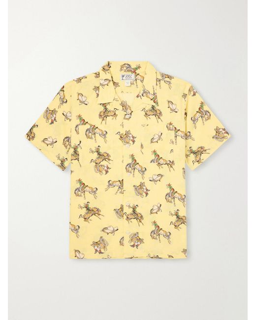 RRL Metallic Convertible-Collar Printed Linen And Cotton-Blend Shirt for men