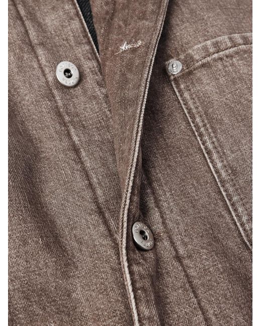 Bottega Veneta Brown Logo-Appliquéd Suede-Trimmed Denim Jacket for men