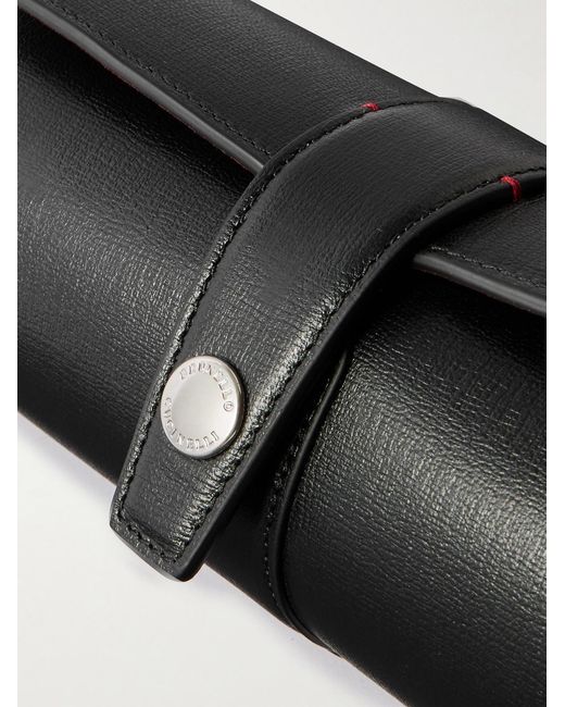 Brunello Cucinelli Black Textured-Leather Watch Roll for men