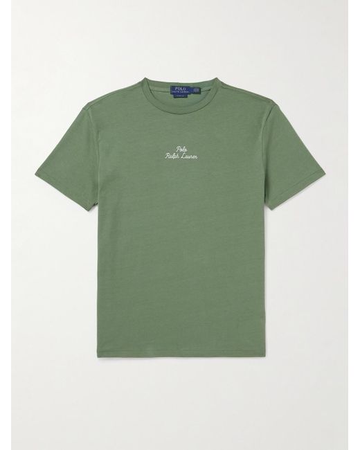 Polo Ralph Lauren T-Shirt aus Baumwoll-Jersey mit Logostickerei in Green für Herren