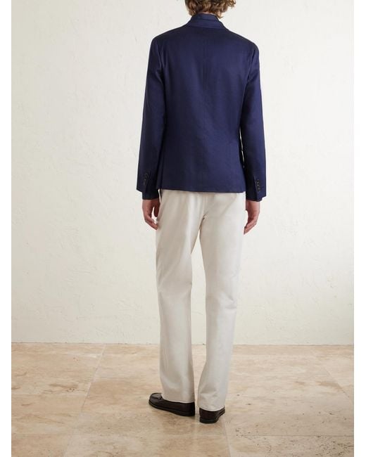 Paul Smith Blue Slim-Fit Linen And Virgin Wool-Blend Suit Jacket for men