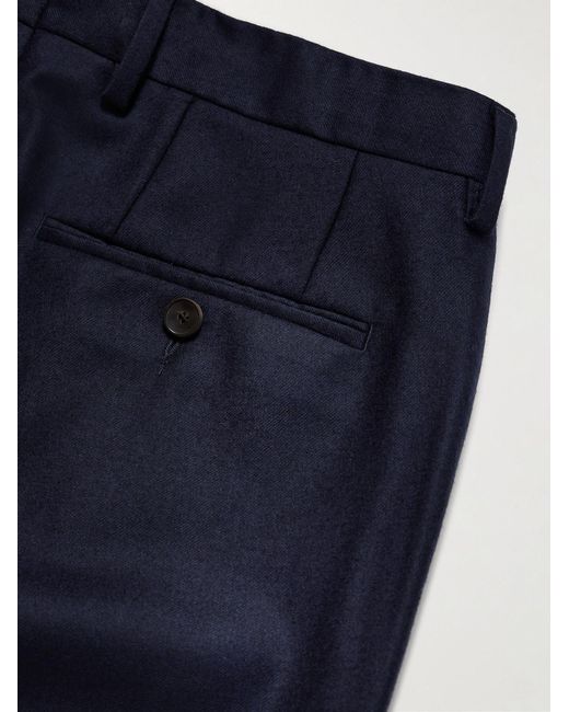 Mr P. Blue Philip Slim-Fit Straight-Leg Wool-Flannel Suit Trousers for men