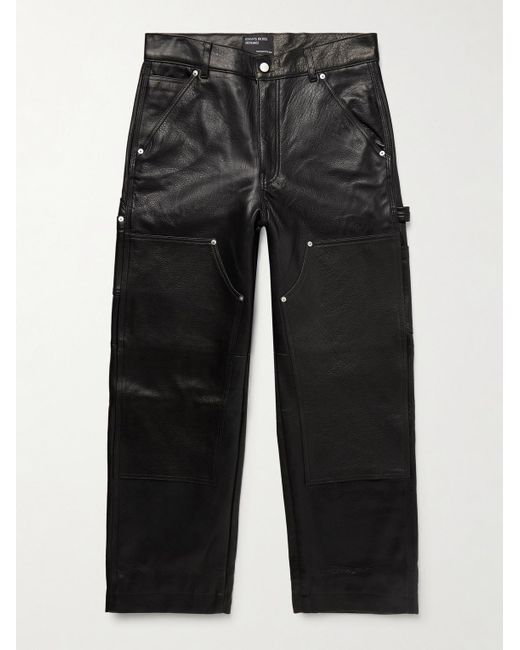 Enfants Riches Deprimes Black Panelled Straight-Leg Leather Trousers for men