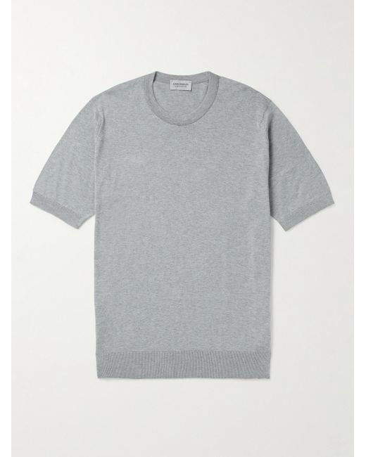 John Smedley Kempton schmal geschnittenes T-Shirt aus Sea-Island-Baumwolle in Gray für Herren