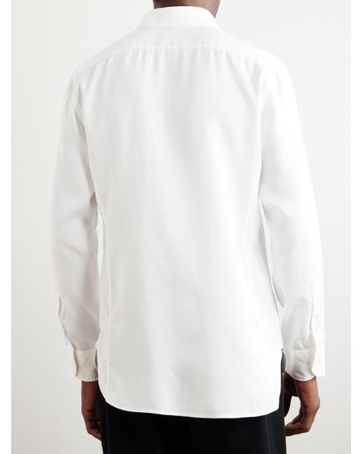 Tom Ford White Button-down Collar Lyocell-poplin Shirt for men