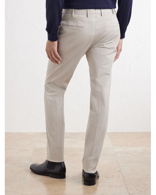 Slowear White Straight-Leg Cotton-Blend Trousers for men