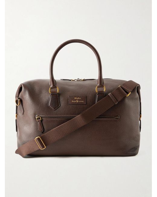 Polo Ralph Lauren Brown Pebble-grain Leather Duffle Bag for men