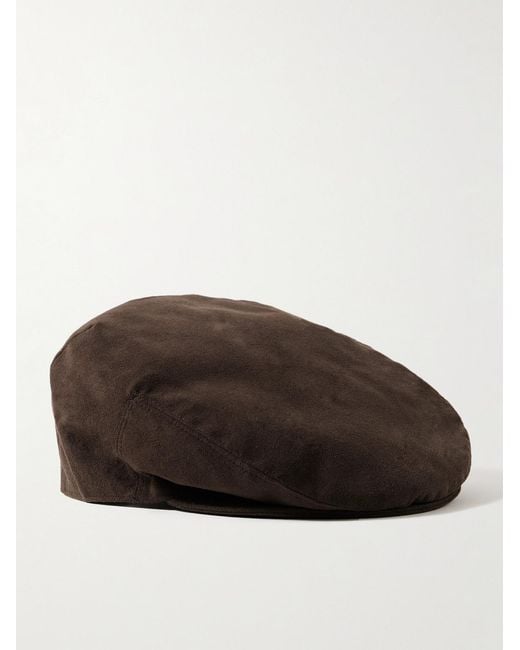 James Purdey & Sons Brown Litton Alcantara® Flat Cap