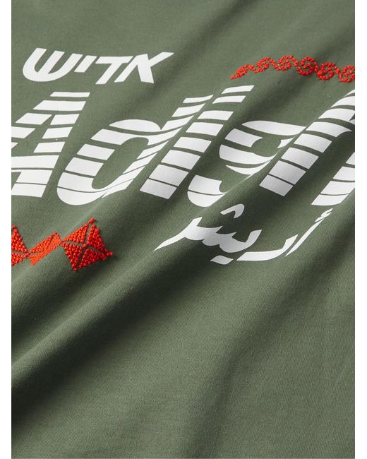 Adish Green Kora Logo-Print Cotton-Jersey T-Shirt for men