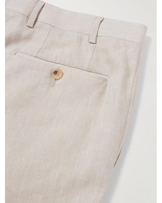 Canali Natural Kei Slim-Fit Linen And Wool-Blend Suit Trousers for men