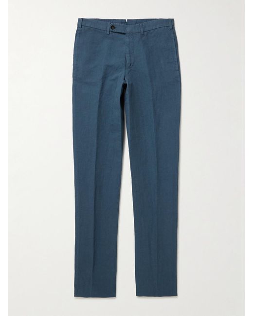 Sid Mashburn Blue Sport Straight-Leg Hemp And Cotton-Blend Canvas Trousers for men