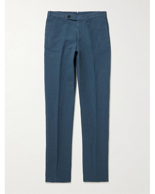 Sid Mashburn Blue Sport Straight-Leg Hemp And Cotton-Blend Canvas Trousers for men