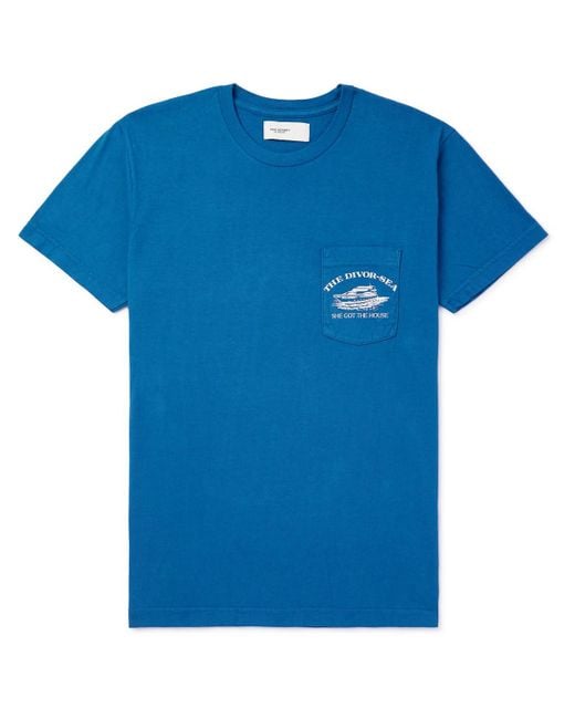 Local Authority Blue Divorsea Printed Cotton-jersey T-shirt for men