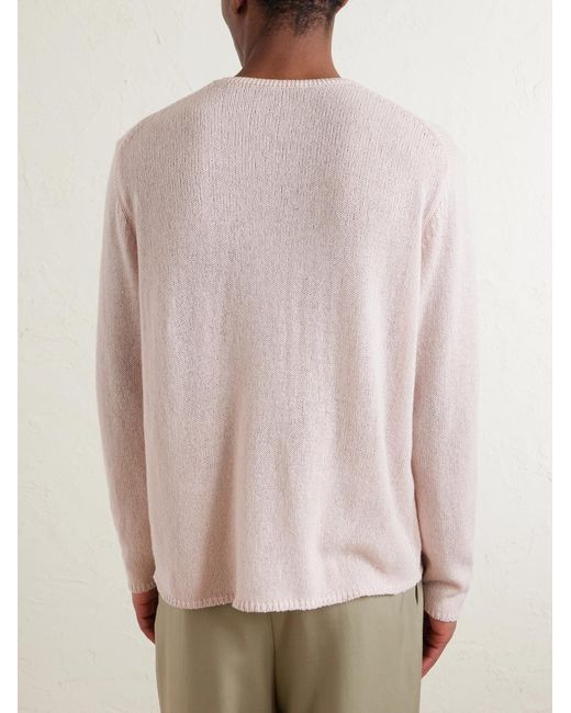 Auralee Pink Cashmere Sweater for men