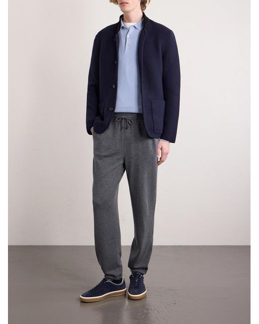 Loro Piana Gray Merano Tapered Cashmere Trousers for men