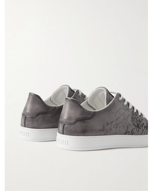 Berluti Gray The Playtime Scritto Venezia Leather Sneakers for men