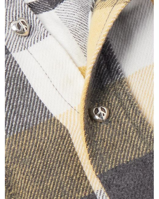 READYMADE Blue Patchwork Checked Cotton-Flannel Shirt for men