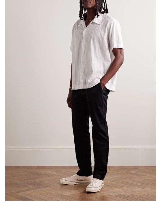 NN07 Black Theo Slim-Fit Organic Cotton-Blend Chinos for men