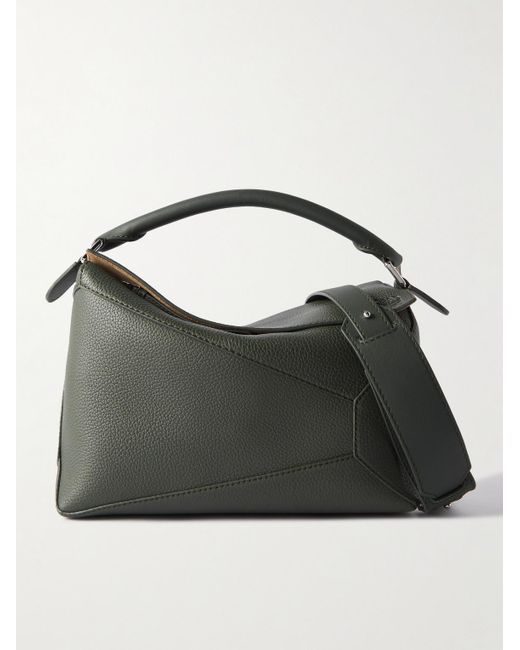 Loewe Black Puzzle Edge Full-grain Leather Messenger Bag for men