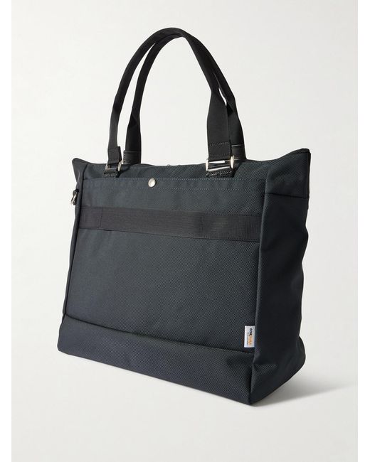 Master Piece Black Spec Cordura And Leather Tote Bag for men