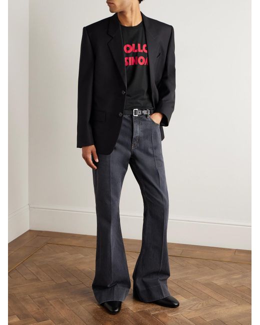 Valentino Garavani Black Printed Cotton-jersey T-shirt for men