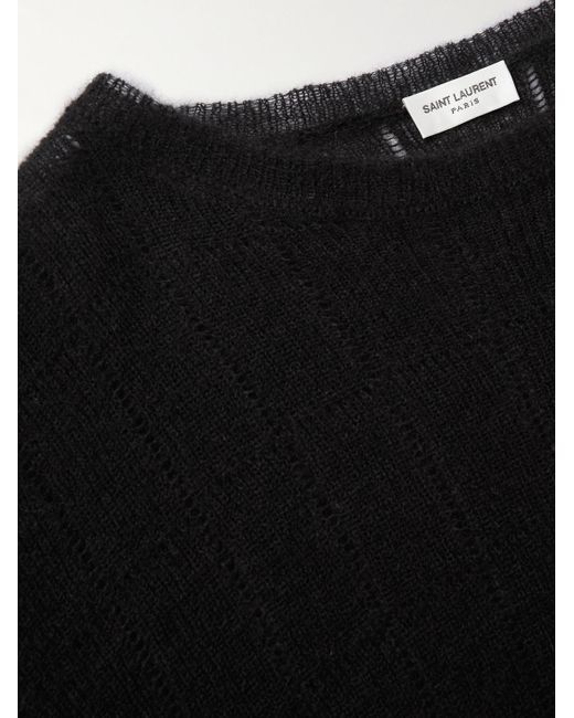 Saint Laurent Black Ribbed Alpaca-blend Sweater for men