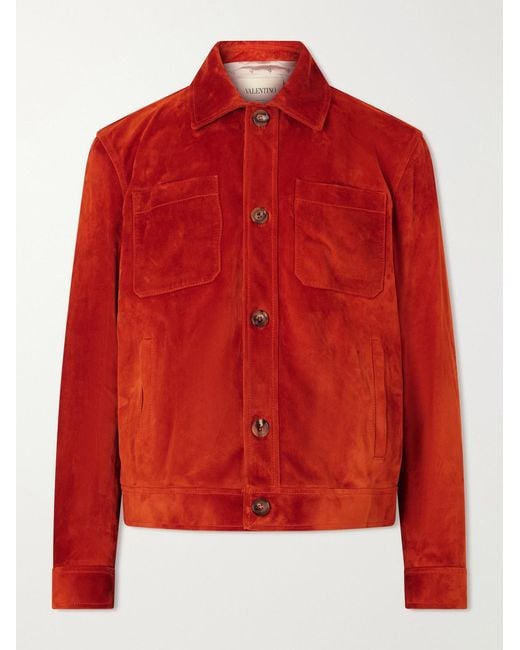 Valentino Garavani Red Suede Jacket for men