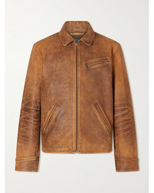 Polo Ralph Lauren Brown Leather Jacket for men