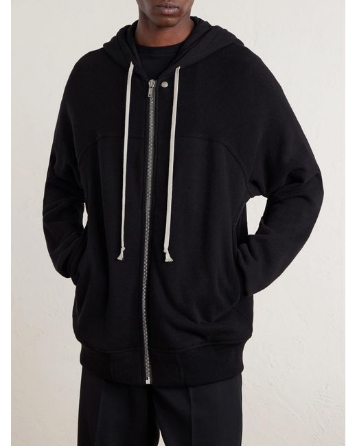 Rick Owens Blue Organic Cotton-terry Zip-up Hoodie for men