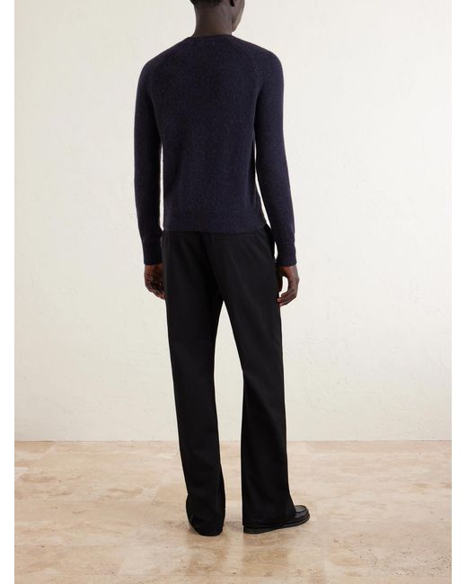 Dries Van Noten Blue Brushed Sweater for men