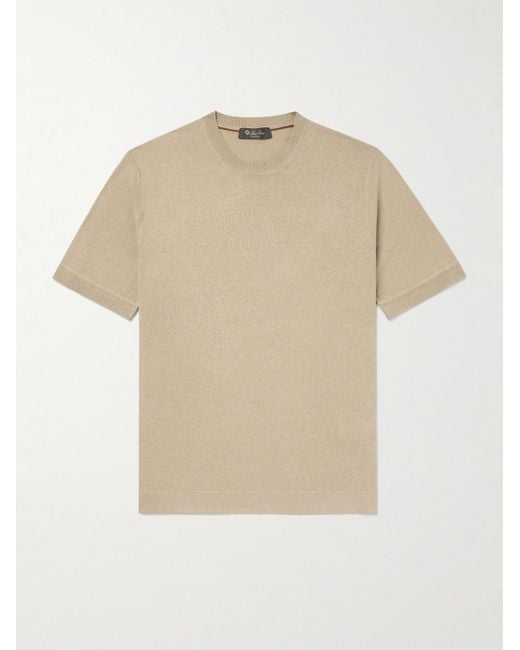 Loro Piana Natural Silk And Linen-blend T-shirt for men