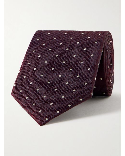 Canali Purple 8cm Polka-dot Silk-jacquard Tie for men