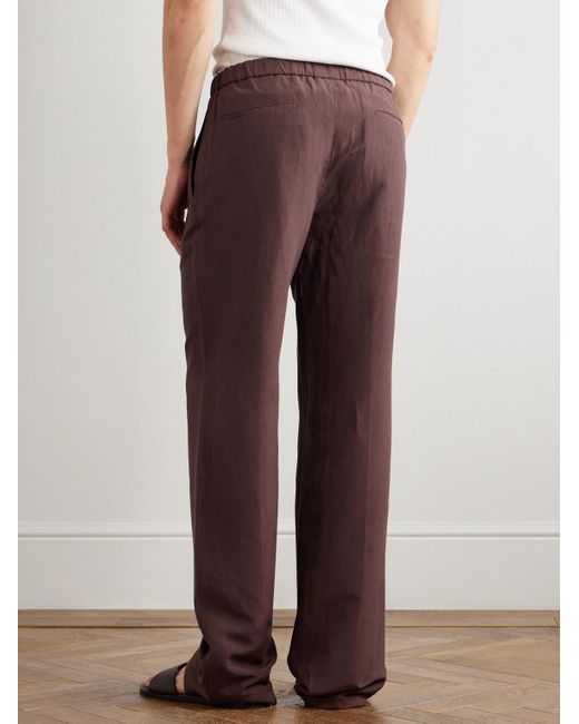 Loro Piana Purple Maryln Straight-Leg Linen And Silk-Blend Trousers for men