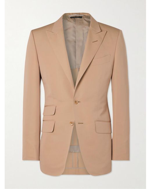 Tom Ford Natural O'connor Cotton And Silk-blend Suit Jacket for men