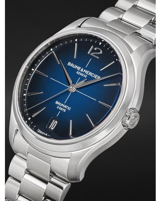 Baume & Mercier Black Clifton Automatic Stainless Steel Watch, Ref. 10792 for men