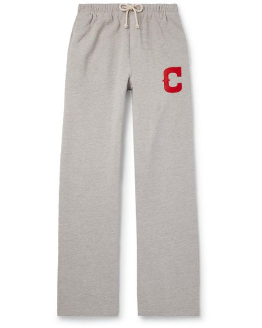 CHERRY LA Gray Parachute Straight-leg Logo-appliquéd Cotton-jersey Sweatpants for men