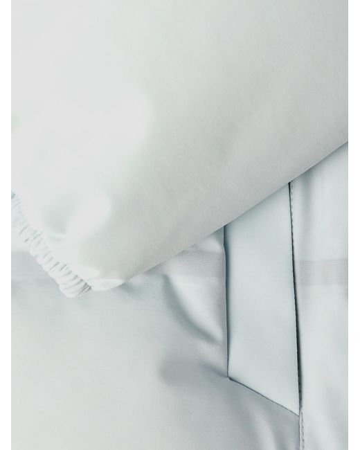 Laminar White Quilted Stretch-Shell Hooded Down Bomber Jacket for men