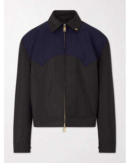 Versace Blue Wool And Mohair-blend Blouson Jacket for men
