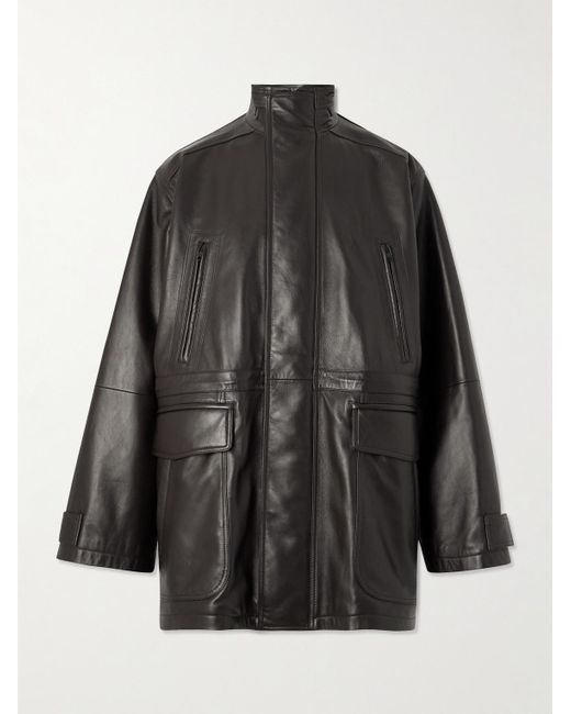 Balenciaga Oversized-Jacke aus wattiertem Leder in Black für Herren