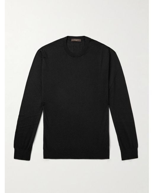 Incotex Black Zanone Cashmere And Silk-blend Sweater for men