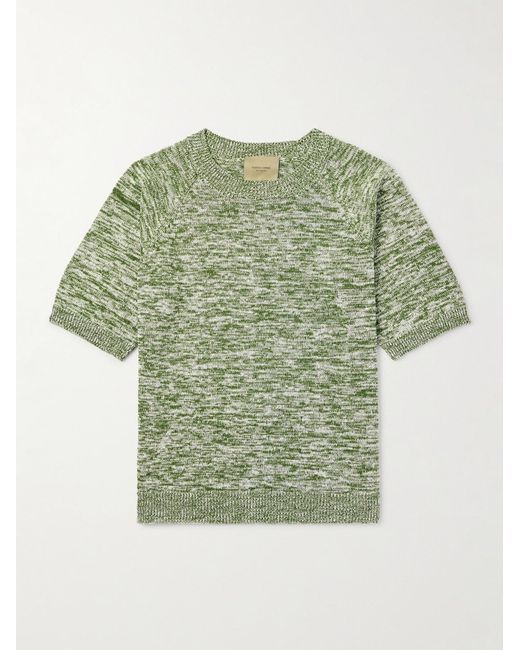 Federico Curradi Green Linen And Organic Cotton-Blend T-Shirt for men