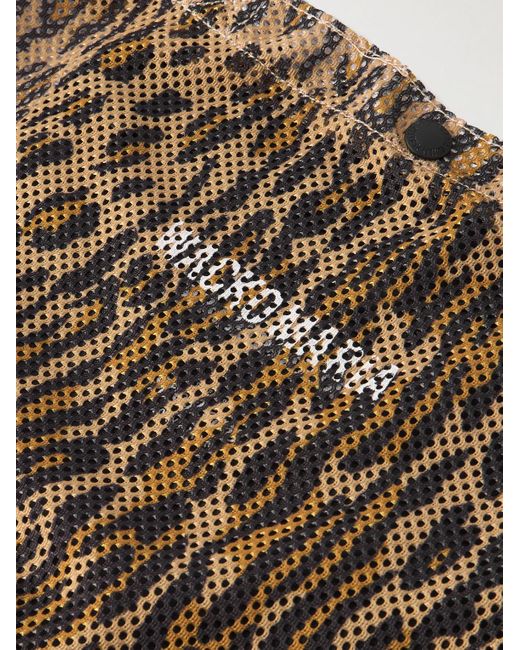 Wacko Maria Speak Easy Logo-print Leopard-print Mesh Tote