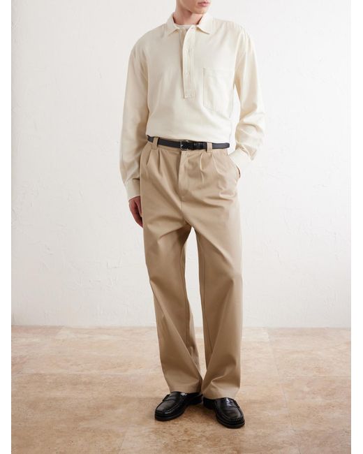 Officine Generale Natural Jordy Cotton-Twill Polo Shirt for men