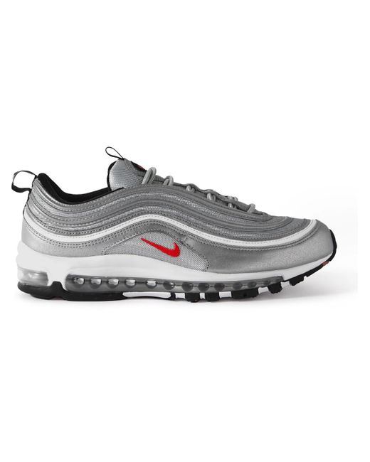 Nike Air Max 97 Metallic Leather And Mesh Sneakers in Gray for Men | Lyst