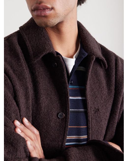 Paul Smith Blue Striped Merino Wool Polo Sweater for men