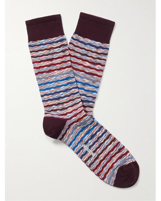 Missoni Socken aus einer Baumwollmischung in Häkelstrick in Blue für Herren