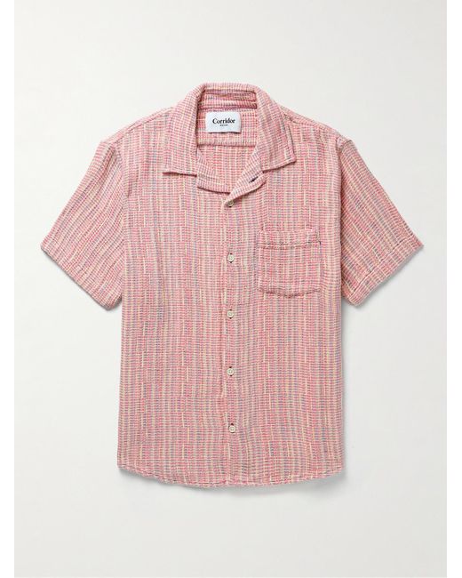 Corridor NYC Red Camp-collar Woven Cotton Shirt for men