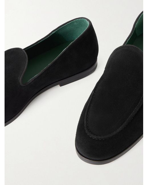 VINNY'S Black Marcel Suede Loafers for men